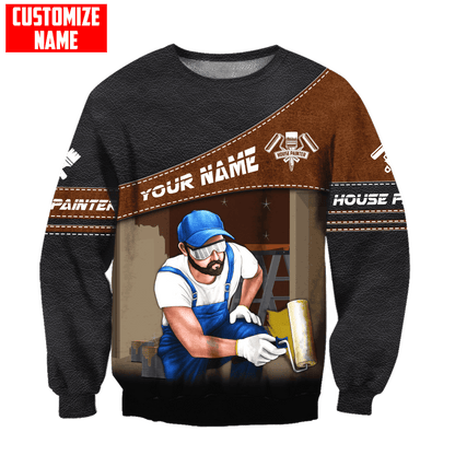 Tmarc Tee Personalized Name Painter 3D All Over Printed Unisex Shirts Leather Texture