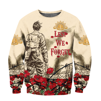 Premium Unisex Hoodie Poppy Flower Lest We Forget Anzac Day ML