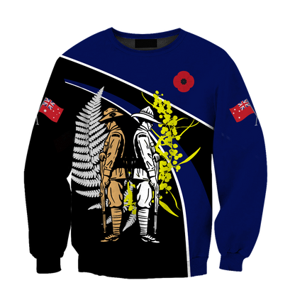 Tmarc Tee The ode fern-wattle Australia and Kiwi blue 3D print shirts