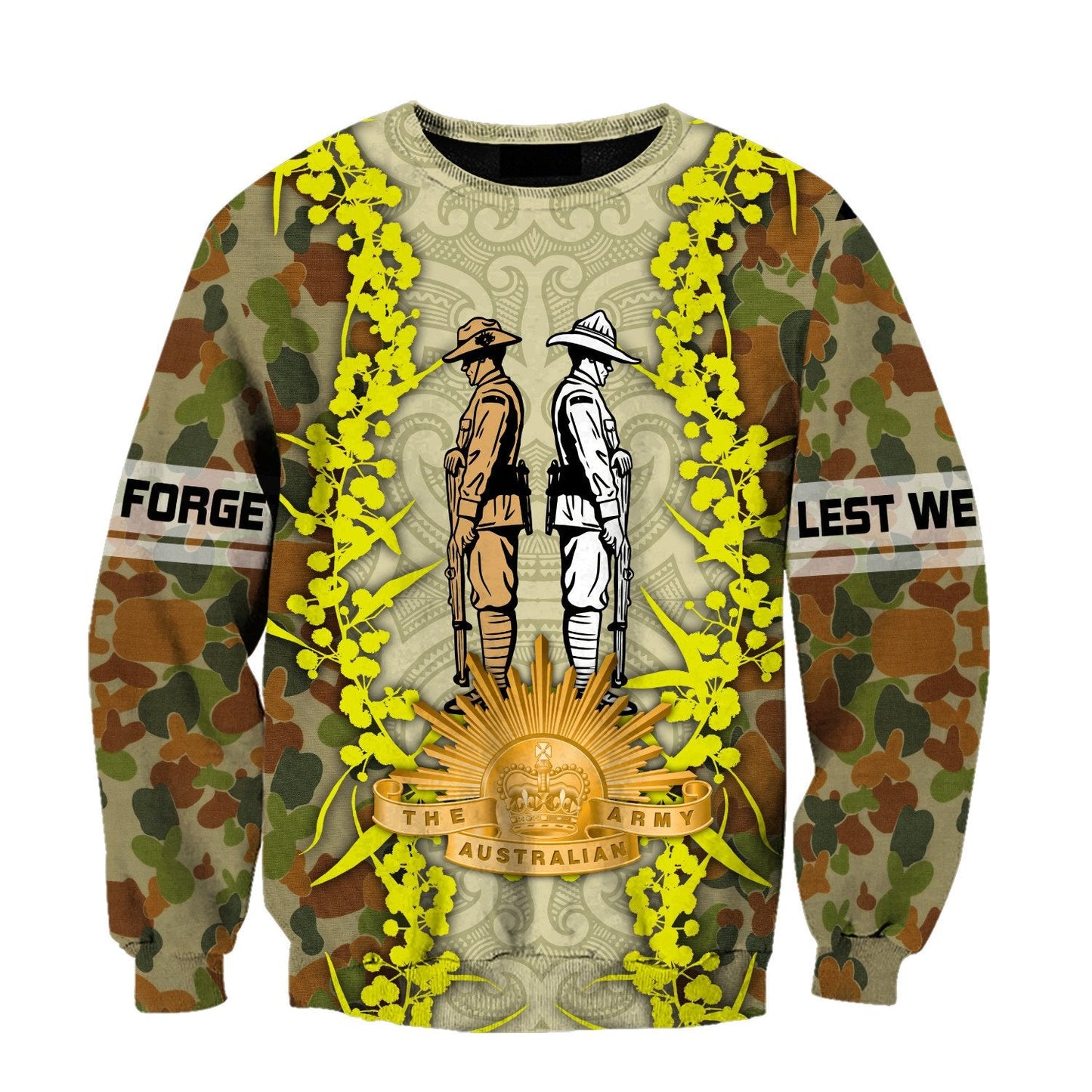 Premium Anzac Day Golden Wattle Australian Army 3D Printed Unisex Shirts TN