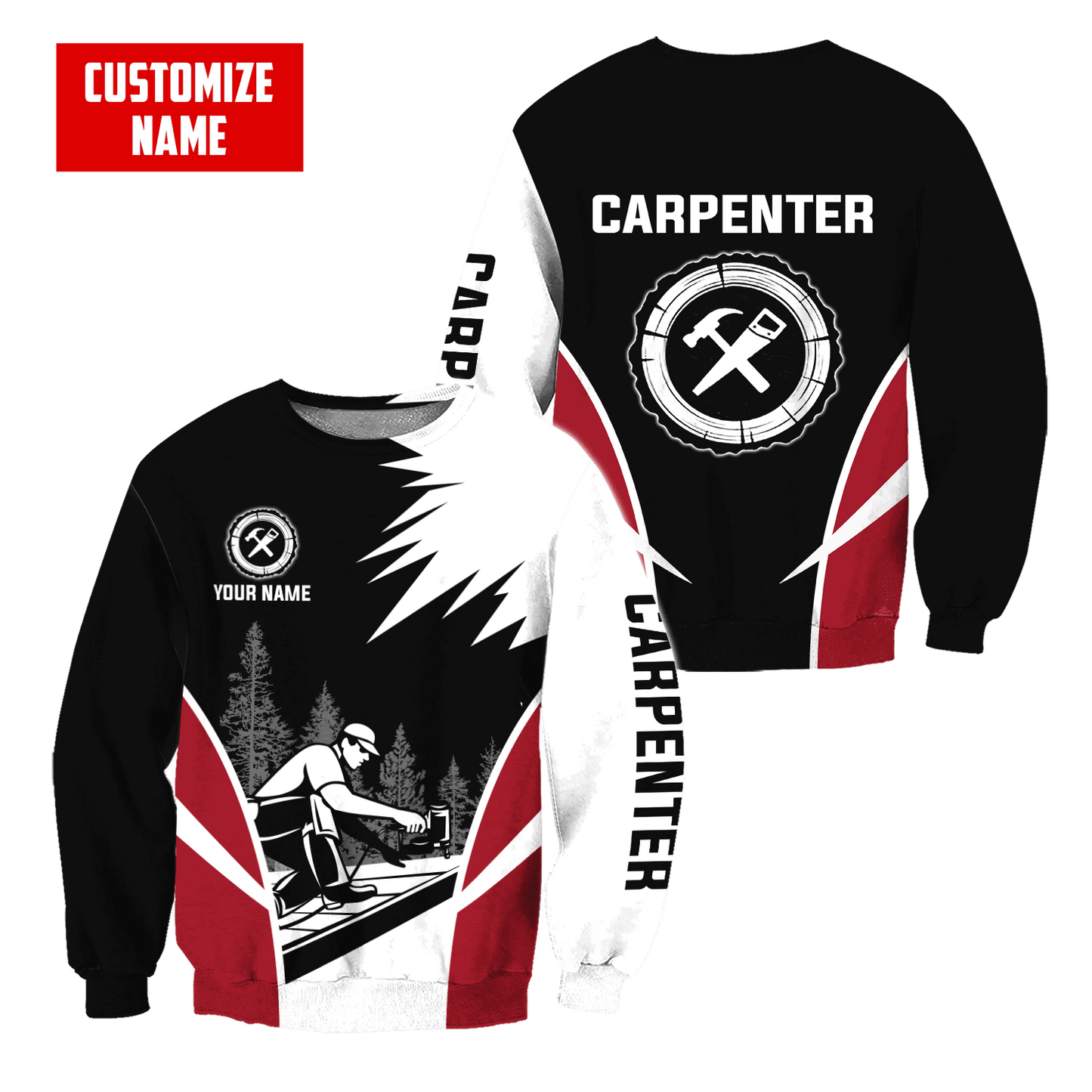 Personalized Name Carpenter 3D All Over Printed Unisex Shirts Carpenter Pride