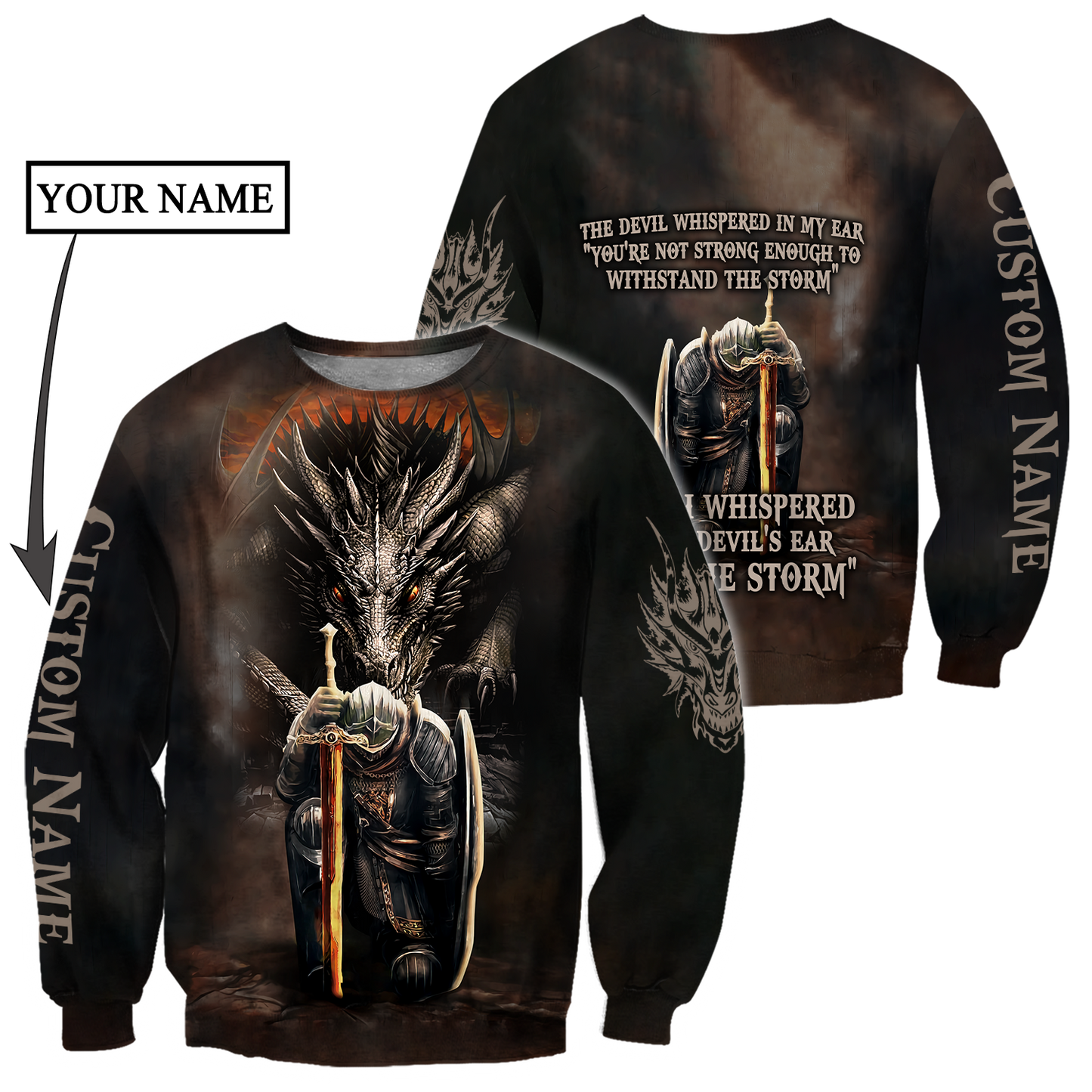 Dragon Knight Templar God Today I Whispered 3D Hoodie Shirt For Men And Women Custom Name Ver2