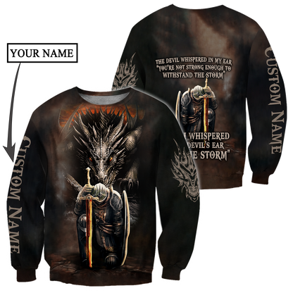 Dragon Knight Templar God Today I Whispered 3D Hoodie Shirt For Men And Women Custom Name Ver2