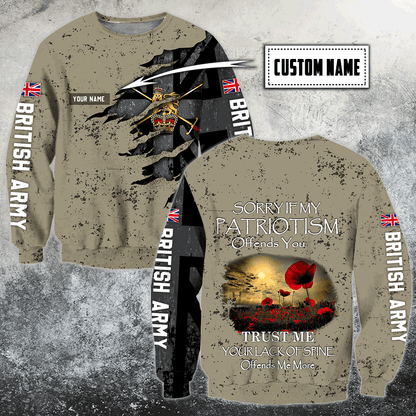 Custom name British Camo 3D Design Print Shirts