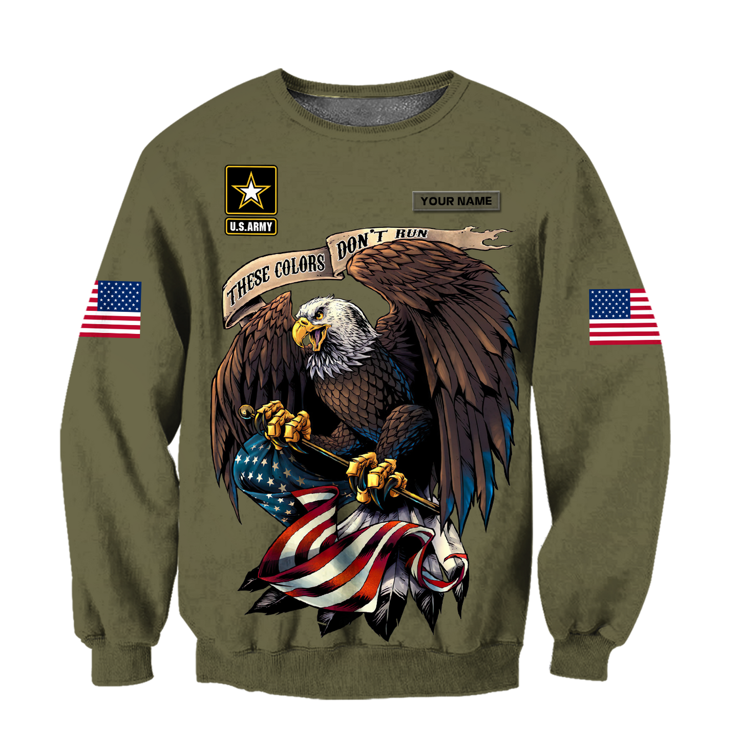Custom name US Army Veteran Basic Eagle 3d printed shirts Proud Military