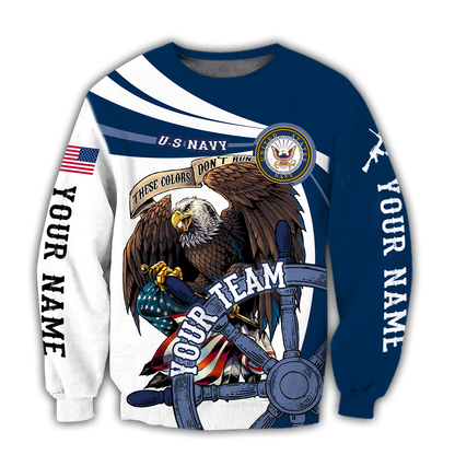 Custom name US Navy Veteran Team Boat 3d printed shirts Proud Military