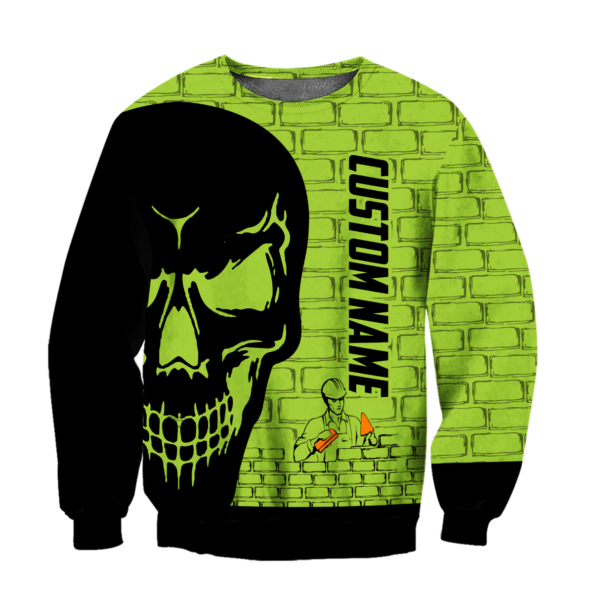 Premium Unisex Hoodie Customize Bricklayer Skull ML