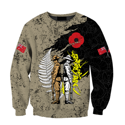 Tmarc Tee Anzac day in my heart Australia and Kiwi 3D print shirt