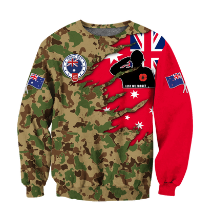 Tmarc Tee Anzac day remembrance Kiwi and Australia Camo 3D print shirt
