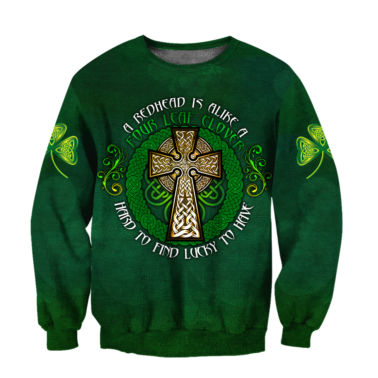 Premium Unisex Hoodie Irish St.Patrick  Celtic Cross And Shamrock  ML
