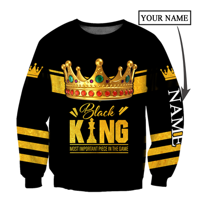 African Culture Custom Name Black King Unisex Hoodie ML
