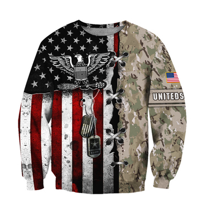 US Army Veteran American Flag 3D All Over Printed Shirts