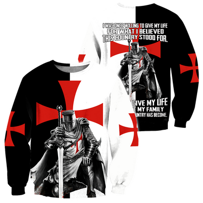 Knight Templar 3D All Over Printed Unisex Hoodie