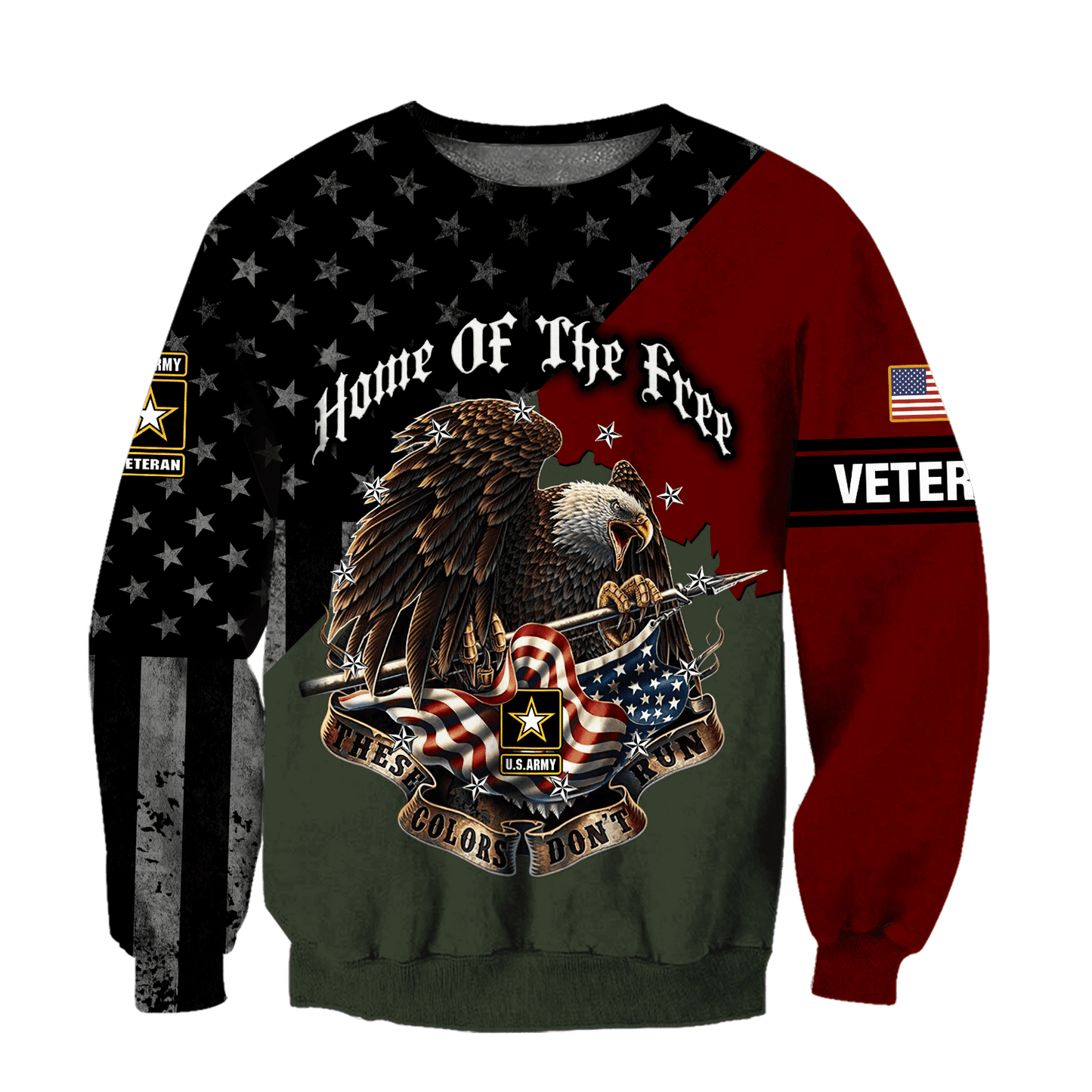 Home Of The Free US Veteran 3D All Over Printed Hoodie H