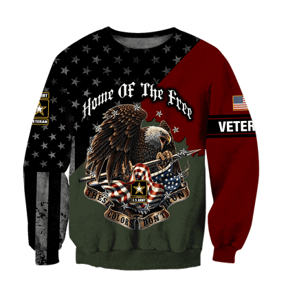 Home Of The Free US Veteran 3D All Over Printed Hoodie H