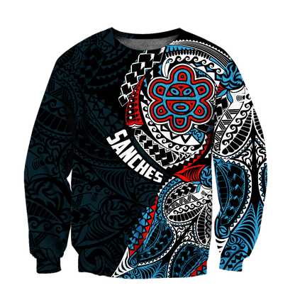 Customize Name Puerto Rico Tattoo Hoodie For Men And Women
