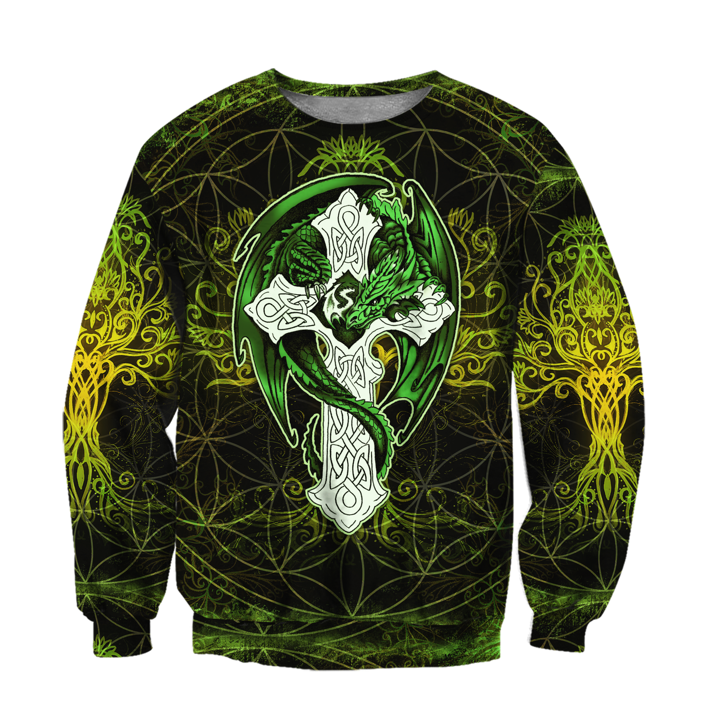 Celtic Dragon Cross Irish Saint Patrick's Day 3D All Over Printed Unisex Shirts TN