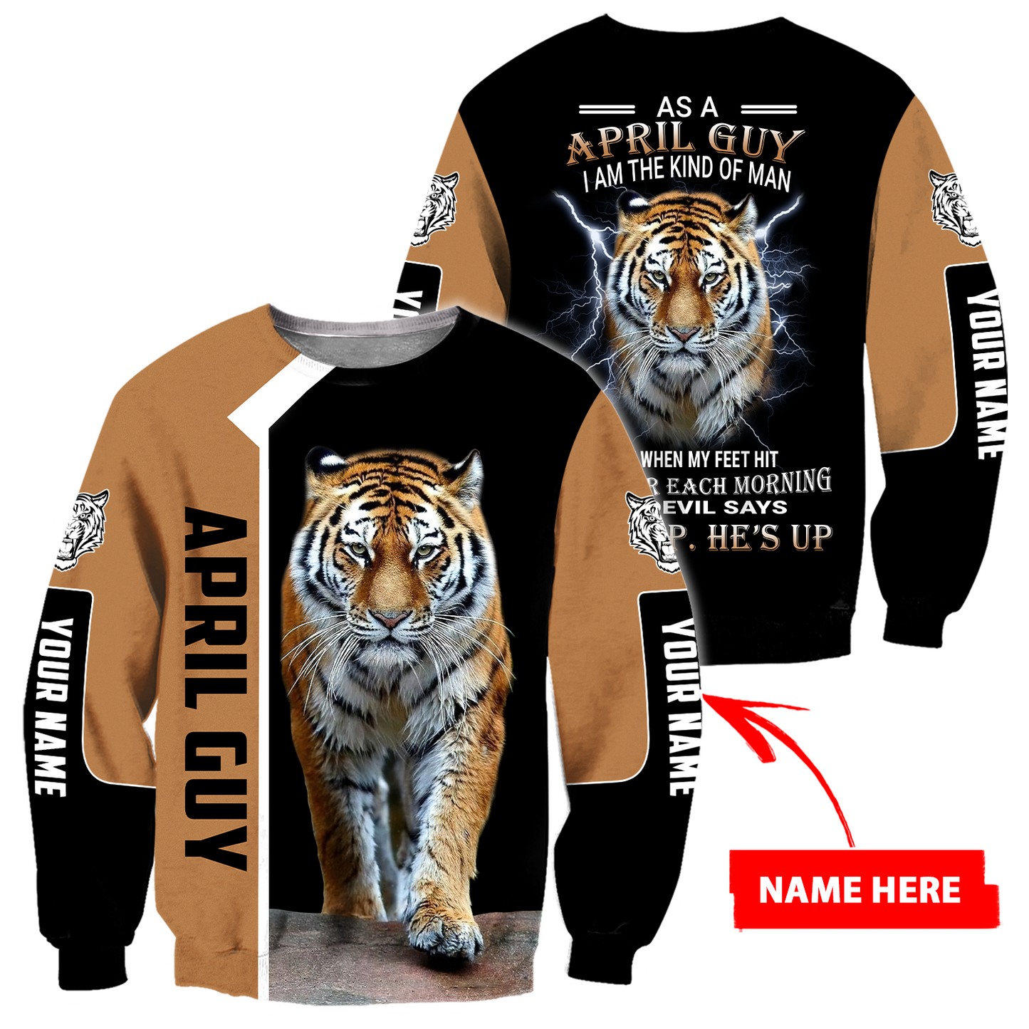 Customize Name April Tiger Hoodie For Men And Women PD17042101