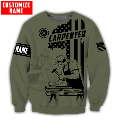 Personalized Name Carpenter 3D All Over Printed Unisex Shirts American Carpenter Ver 3