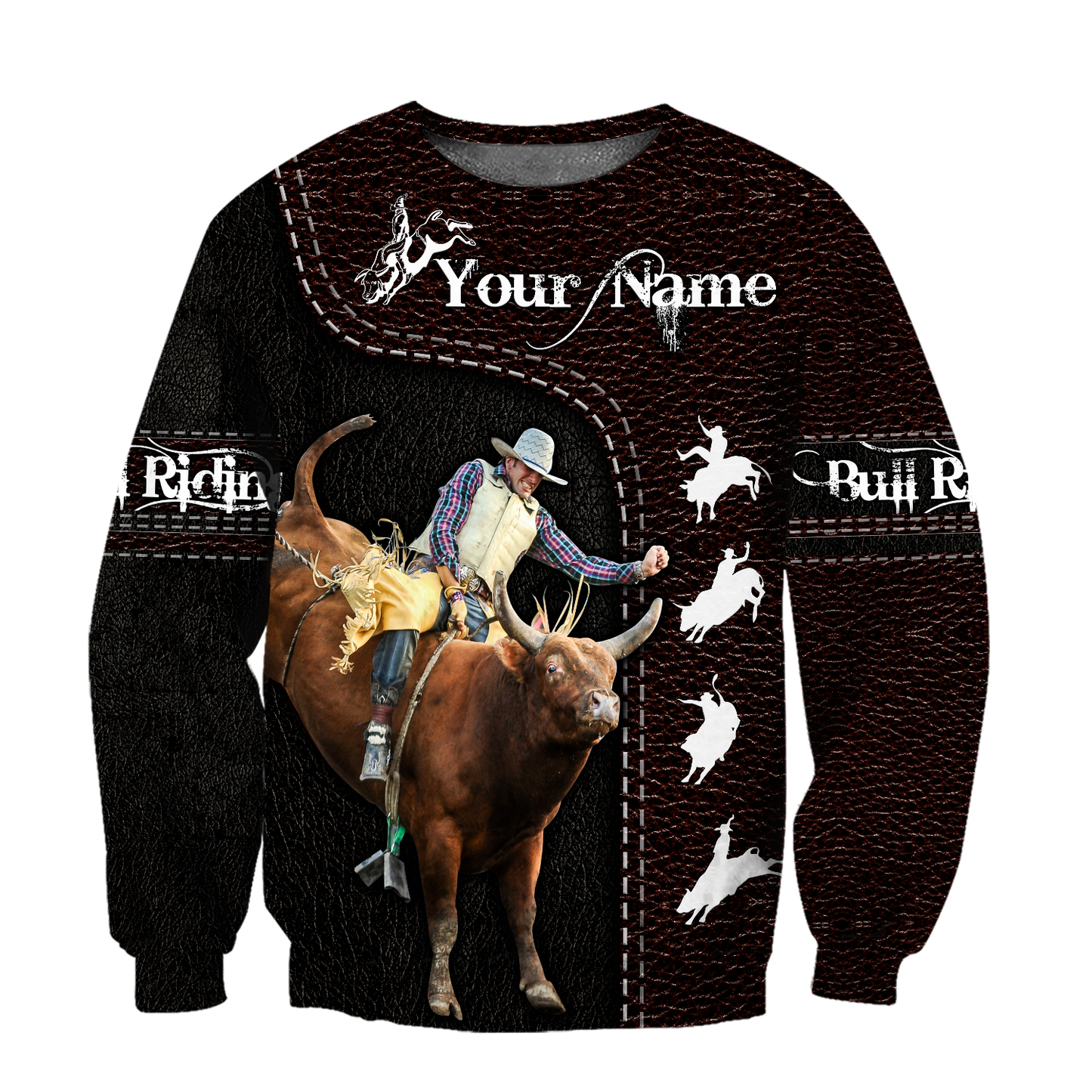 Customize Name Bull Riding 3D All Over Printed Unisex Shirts