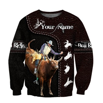 Customize Name Bull Riding 3D All Over Printed Unisex Shirts