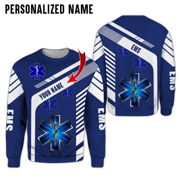 Premium EMS Personalized Name 3D All Over Printed Unisex Shirts