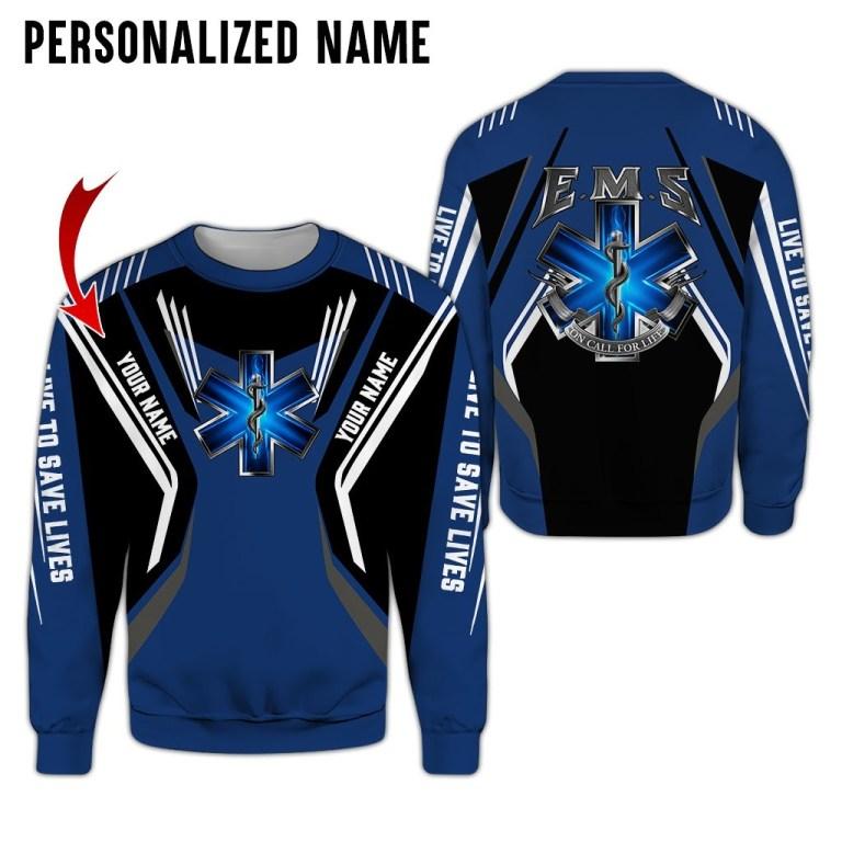 Premium EMS Personalized Name 3D All Over Printed Unisex Shirts
