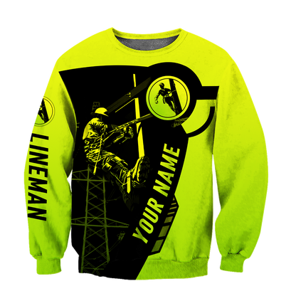 Electrician And Lineman Personalized Safety 3D All Over Printed Premium Unisex Hoodie ML