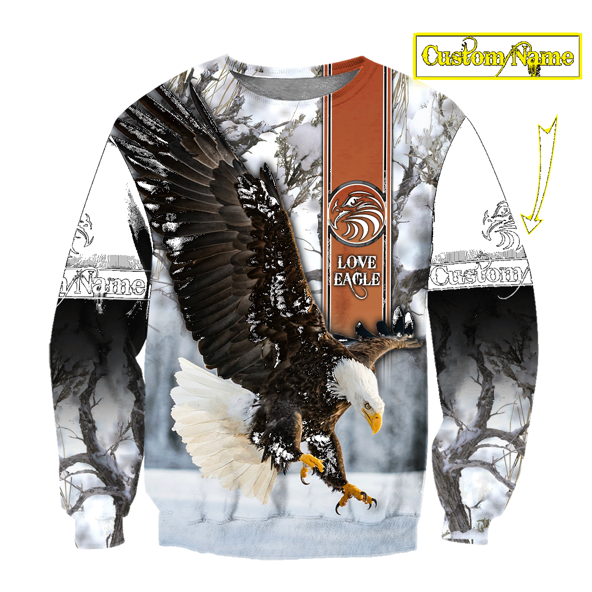 Customize Name Eagle 3D All Over Printed Shirts