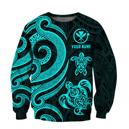 Kanaka Polynesian Turtle Personalized Name 3D Unisex Shirt