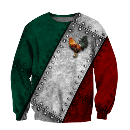 Mexico Rooster 3D All Over Printed Unisex Hoodie