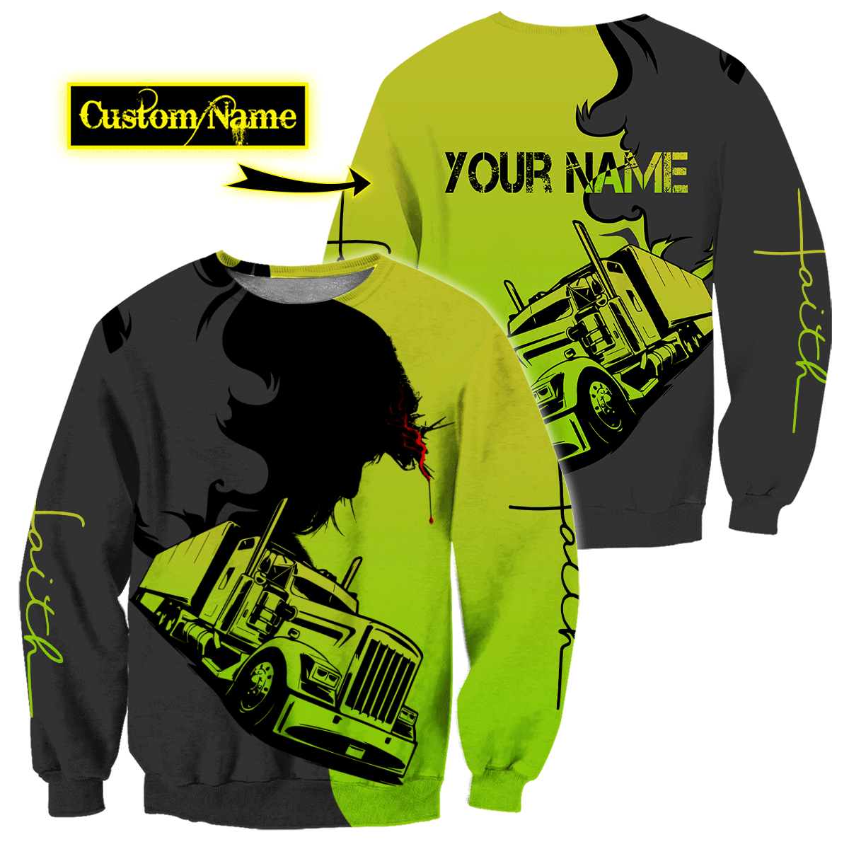 Personalized Name Trucker 3D All Over Printed Shirts For Men and Women