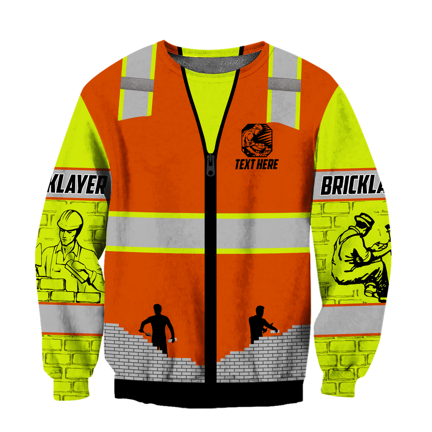 Premium Unisex Hoodie Customize Bricklayer Safety ML
