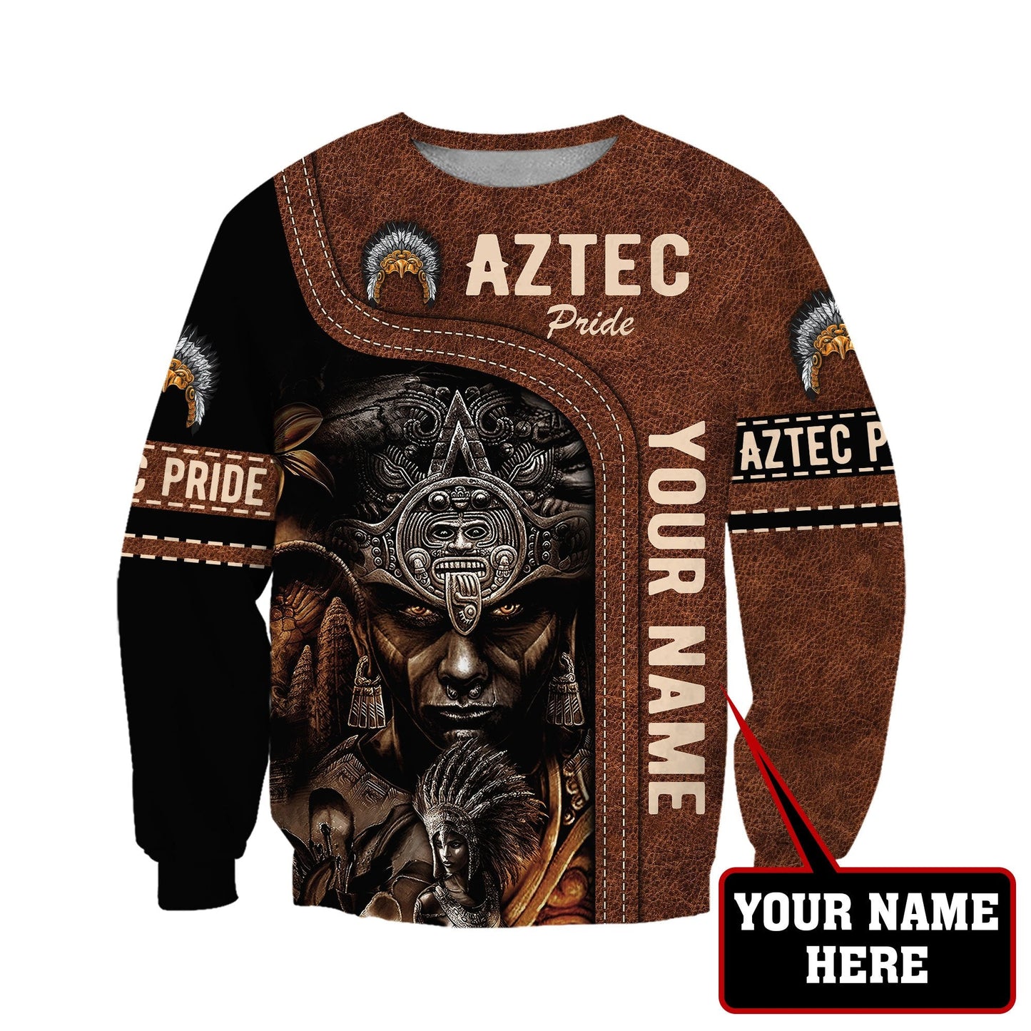 Personalized Name Aztec Pride 3D All Over Printed Unisex Hoodie