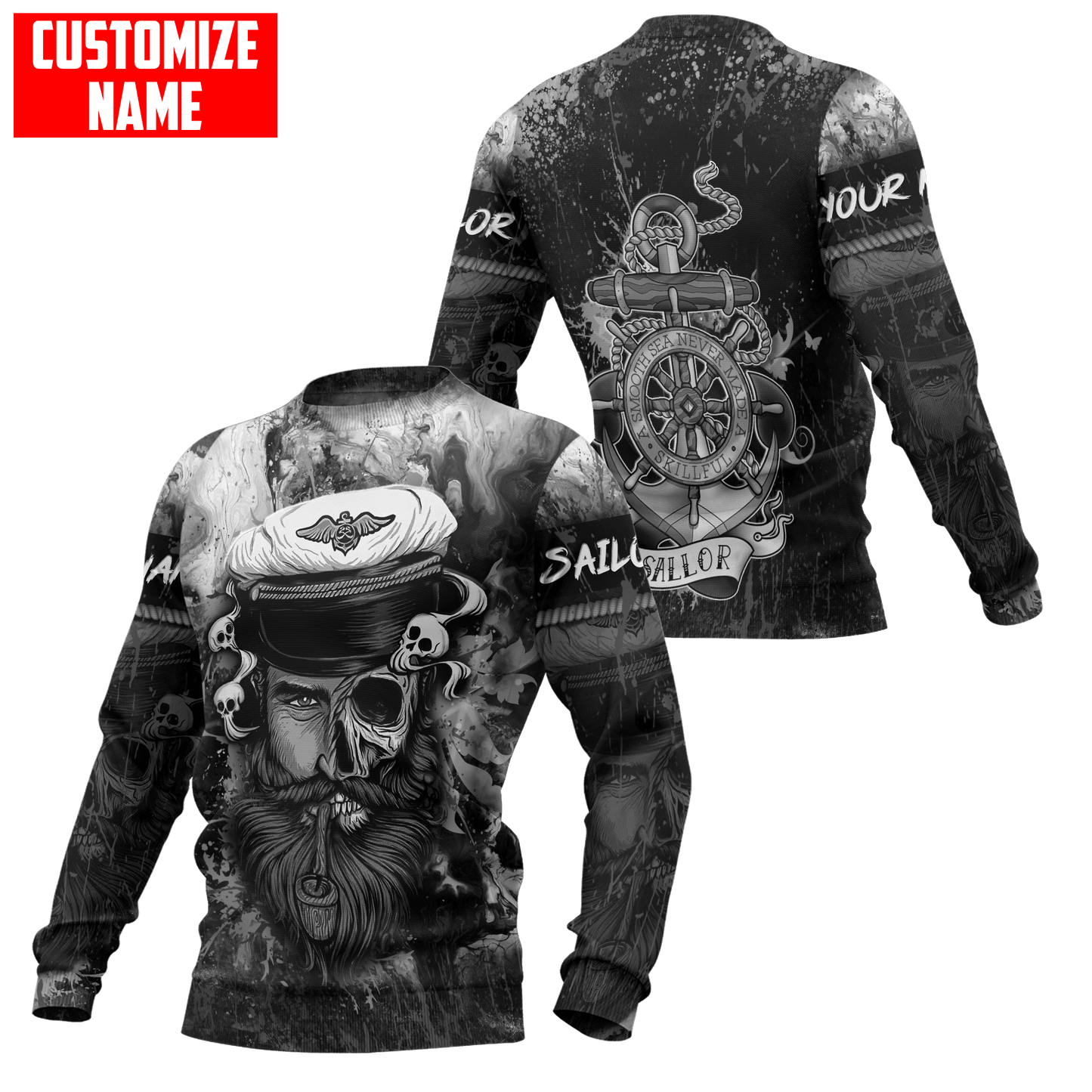 Customized name A Smooth Sea Never Made A Skillful Sailor 3D Printed Shirts