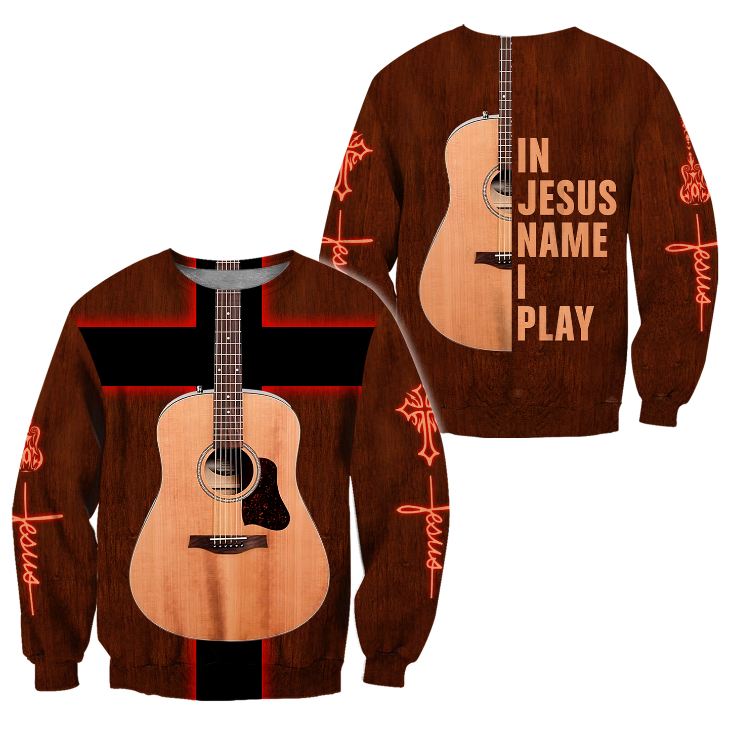 Guitar In Jesus Name I Play 3D Printed Unisex Shirts TN