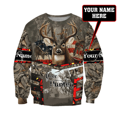 Deer Hunting Personalized Name 3D All Over Printed Shirts