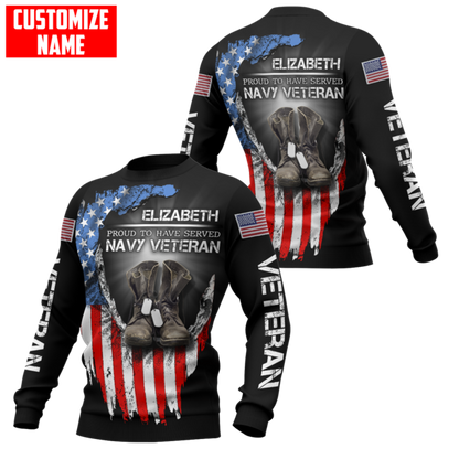 Proud To Have Served Navy Veteran 3D All Over Printed For Man And Women