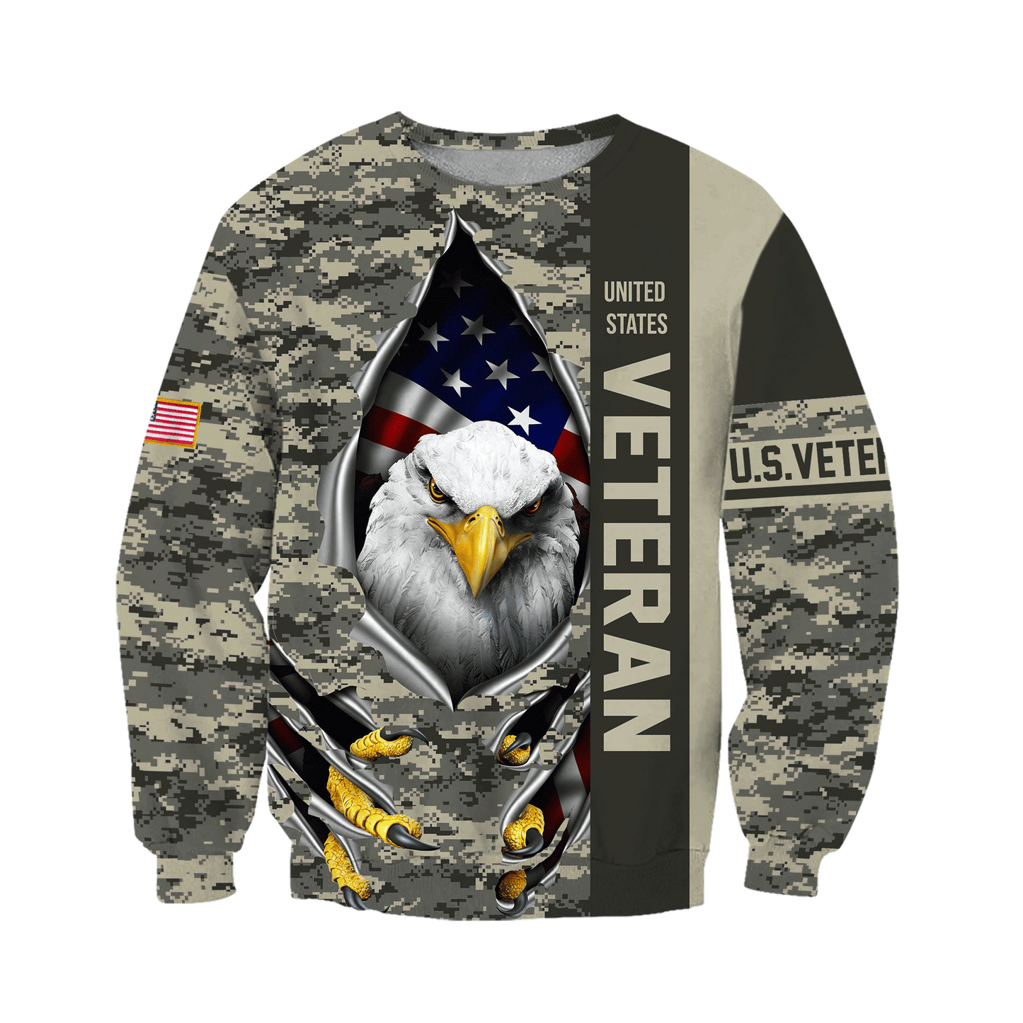 Eagle US Veteran 3D All Over Printed Hoodie