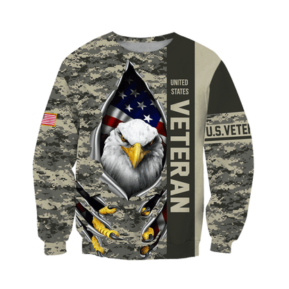 Eagle US Veteran 3D All Over Printed Hoodie