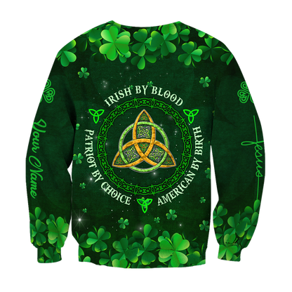 Irish By Blood Custom Name 3D All Over Printed Shirts For Men and Women