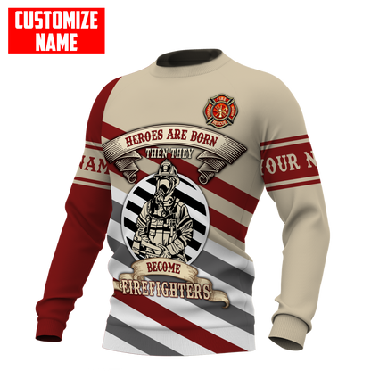 Customize Name Firefighter 3D All Over Printed Unisex Shirts