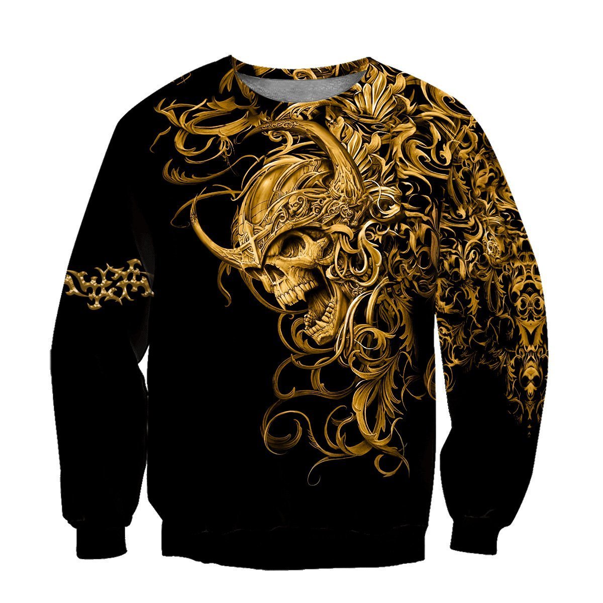 Premium Skull 3D All Over Printed Unisex Shirts Golden Warrior