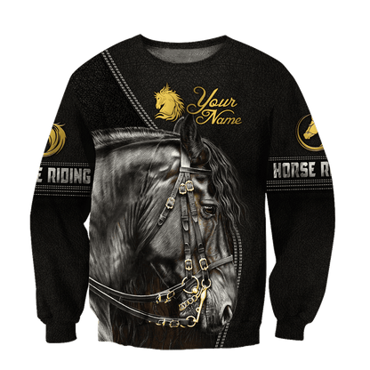 Personalized Name Rodeo 3D All Over Printed Unisex Shirts Black Horse