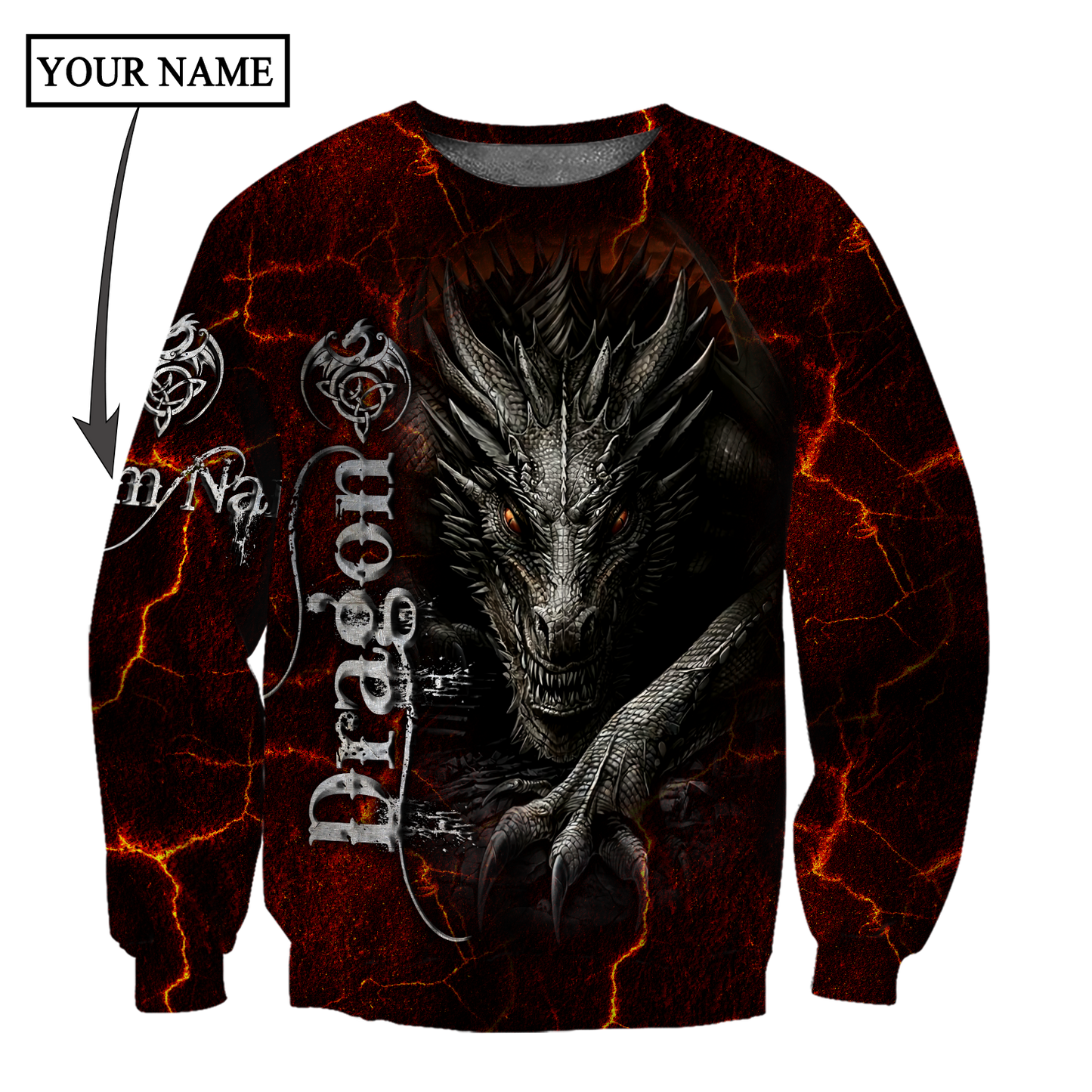 Dragon Red 3D Hoodie Shirt For Men And Women Custom Name