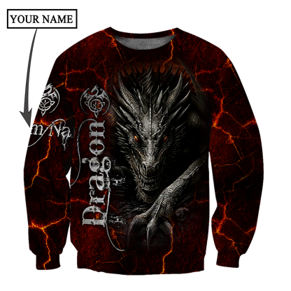 Dragon Red 3D Hoodie Shirt For Men And Women Custom Name