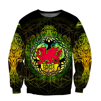 Celtic Wales Dragon Tattoo Hoodie For Men And Women