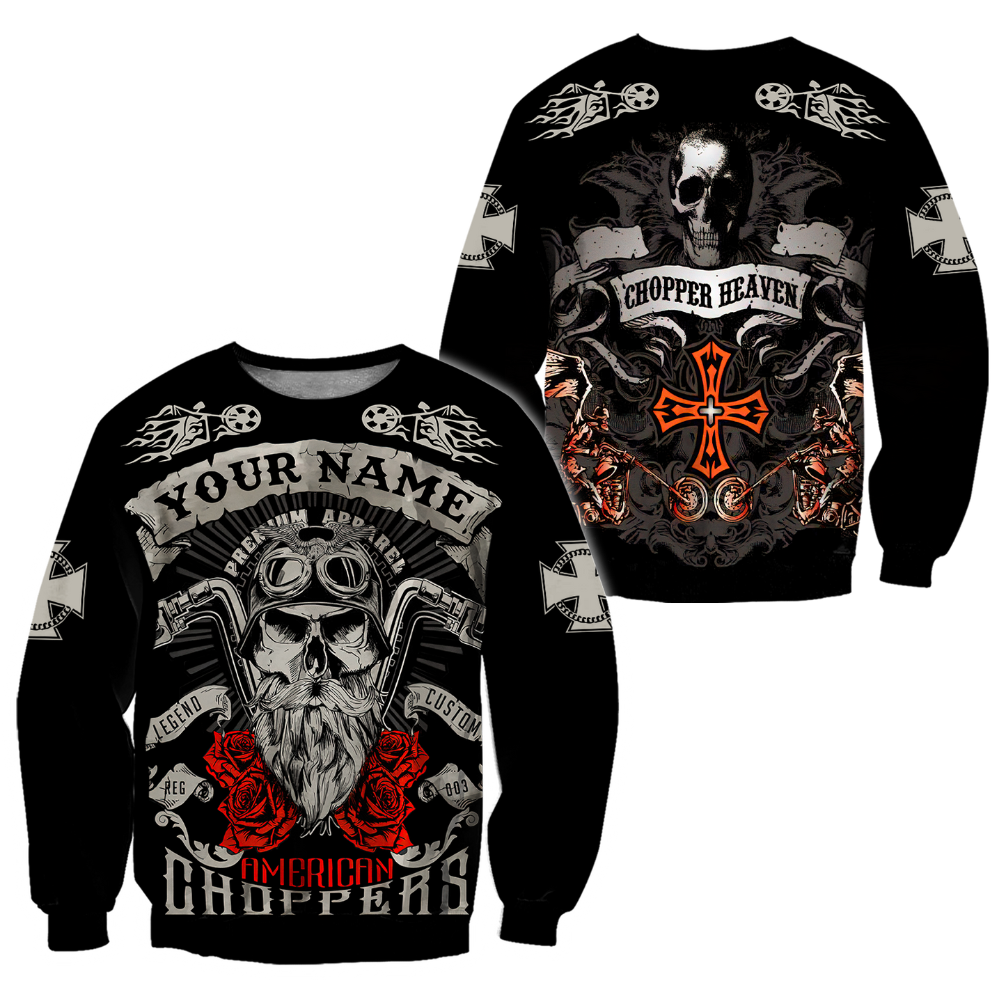 Customize Name Motorcycle Racing 3D All Over Printed Unisex Shirts American Chopper