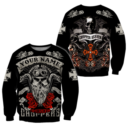 Customize Name Motorcycle Racing 3D All Over Printed Unisex Shirts American Chopper