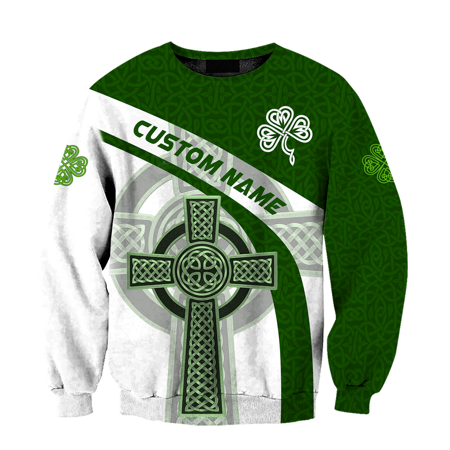 Custom name Irish Celtic Knot Cross 3D Design print shirts